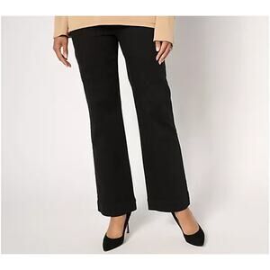 Belle by Kim Gravel TripleLuxe Twill Dressy Trouser Jean Black,Reg 16 A667591